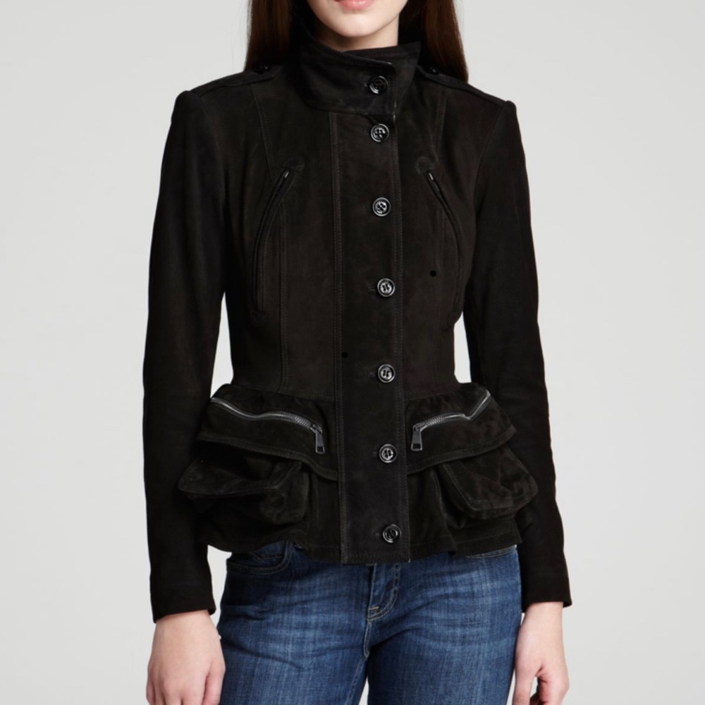 Price reduced ! Burberry suede jacket. Size 2 black
